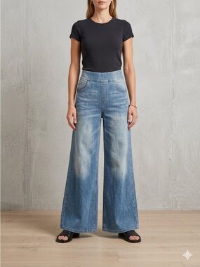 NWT Halara Wide Leg Tummy Control Pants Denim Look Size Medium
